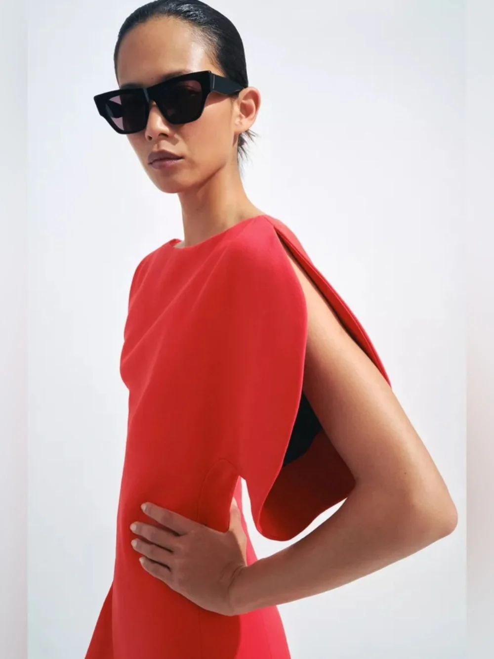 ZARA ZW COLLECTION ASYMMETRIC MIDI DRESS - Picture 5 of 16